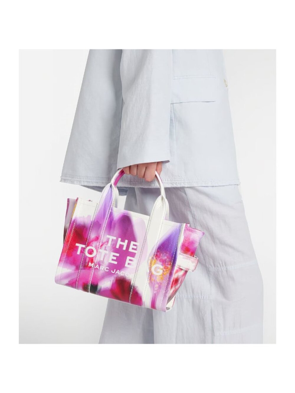 Marc Jacobs Future Floral Small Leather Tote Bag White Multi - Picture 6 of 16